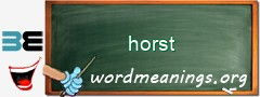 WordMeaning blackboard for horst